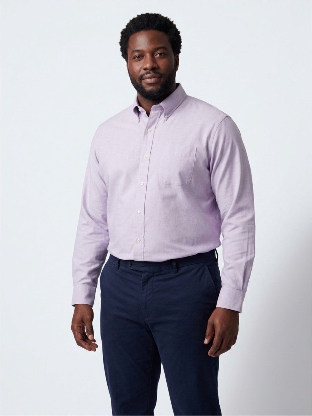 Lauren Ralph Lauren Light Purple Non Iron Cotton Shirt Classic Fit 16 34/35